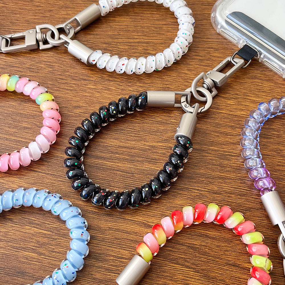 Thick Phone Cord Wrist Phone Strap with Tether Tabs – High Elasticity Wristlet & Hand Lanyard