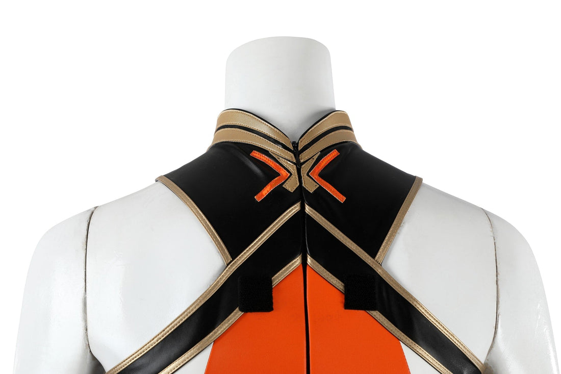 Overwatch Anran Orange Outfit Top Level Fullset Cosplay CostumesThemed Carnival Party Outfit