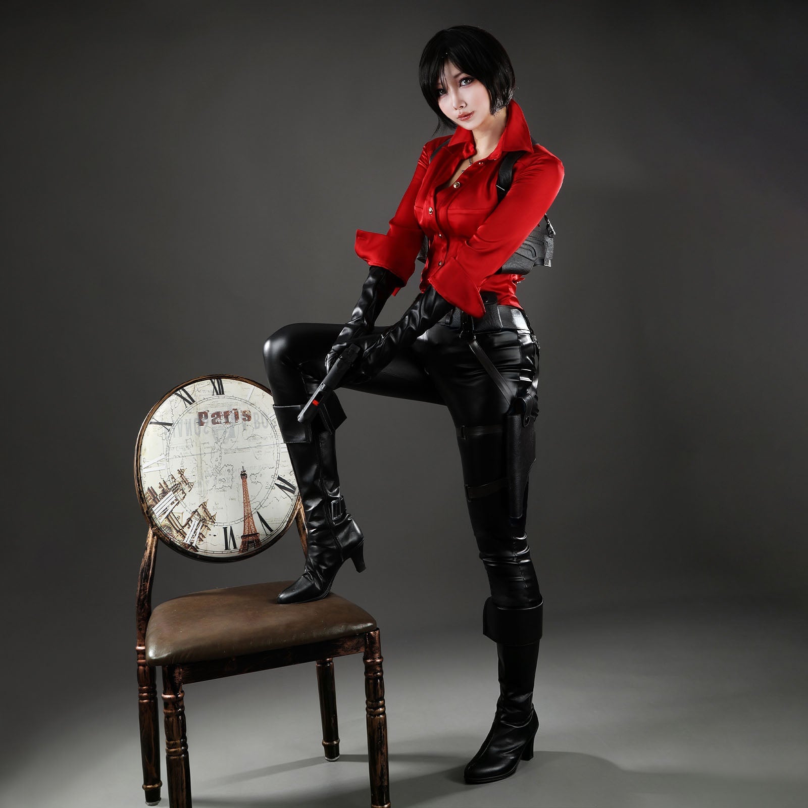 Resident Evil 6 Ada Wong Red Shirt Fullset Cosplay CostumesThemed Carnival Party Outfit