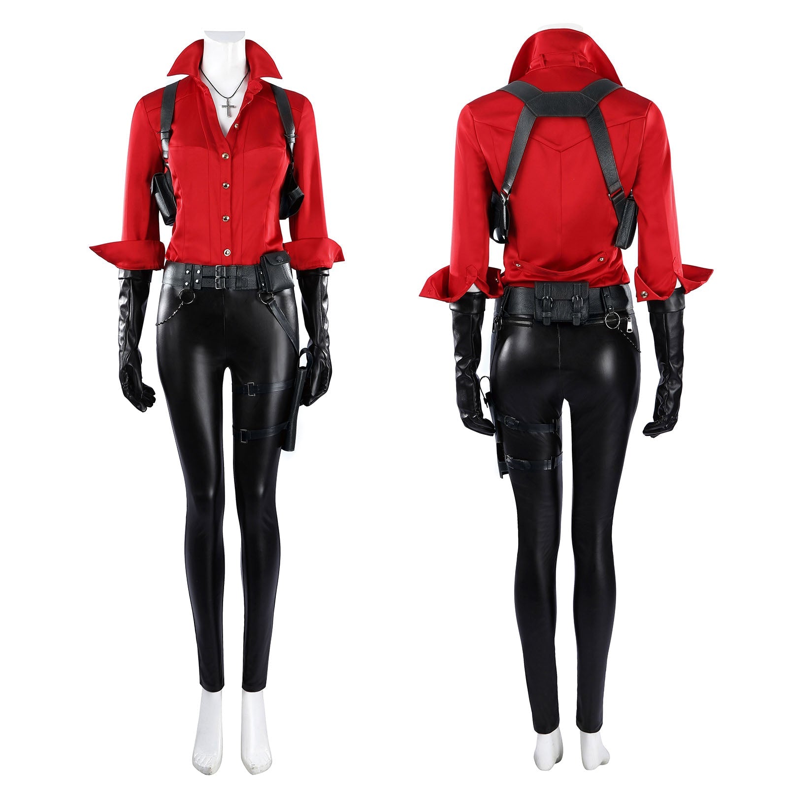 Resident Evil 6 Ada Wong Red Shirt Fullset Cosplay CostumesThemed Carnival Party Outfit