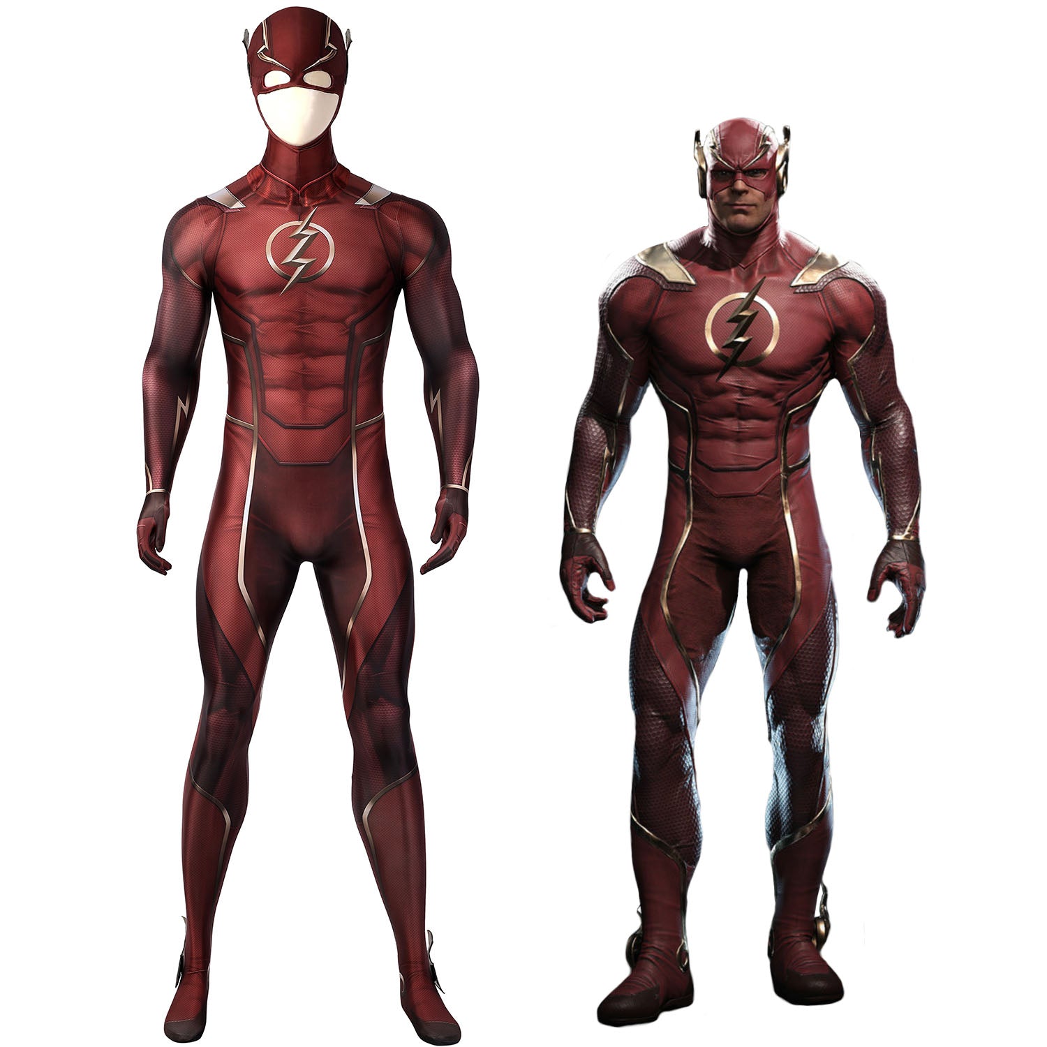 Injustice 2 The Flash Male Jumpsuit with Mask Cosplay Costumes