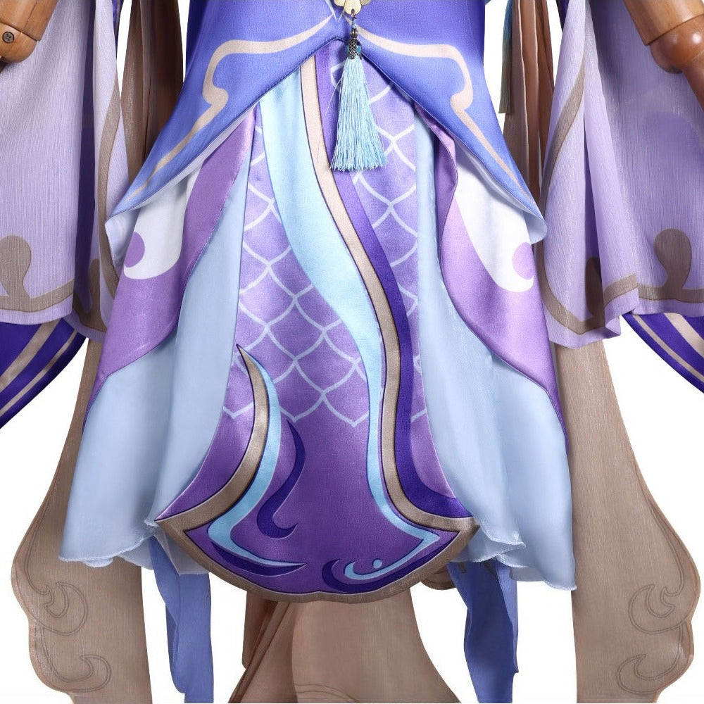 Honor of Kings Xi Shi Wandering Dragon Violet Flower Full Set Cosplay Costume