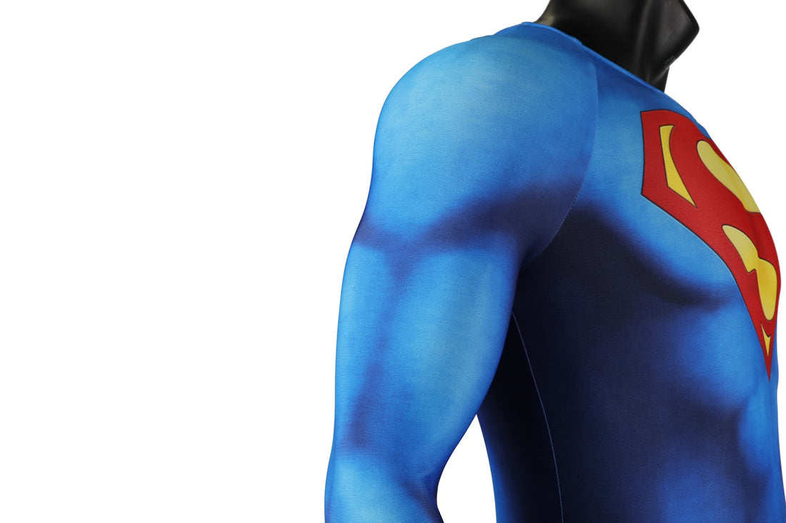 Superman 1978 Moive Christopher Reeve Male Jumpsuit Cosplay Costumes
