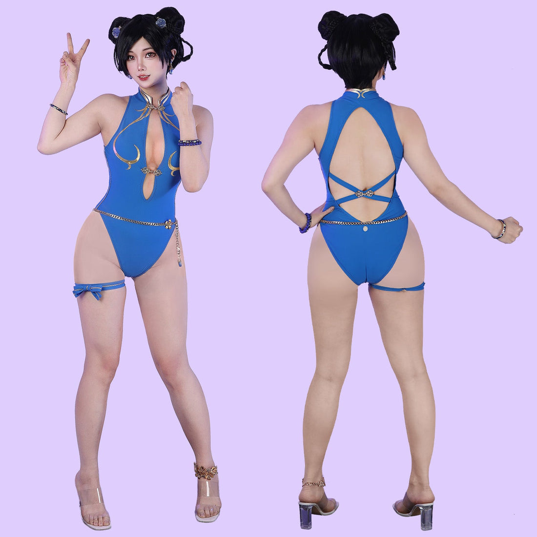 Game Street Fighter 6 Chun Li Woman Swimsuit Cosplay CostumesThemed Carnival Party Outfit