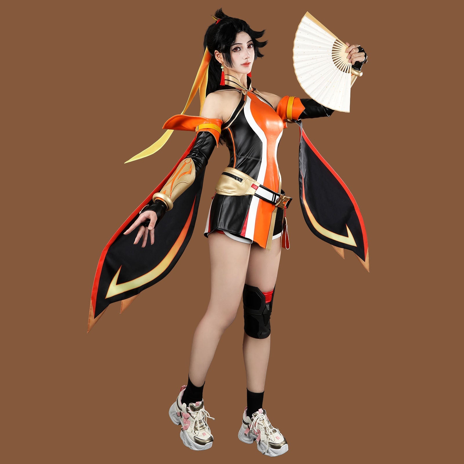 Overwatch Anran Orange Outfit Top Level Fullset Cosplay CostumesThemed Carnival Party Outfit