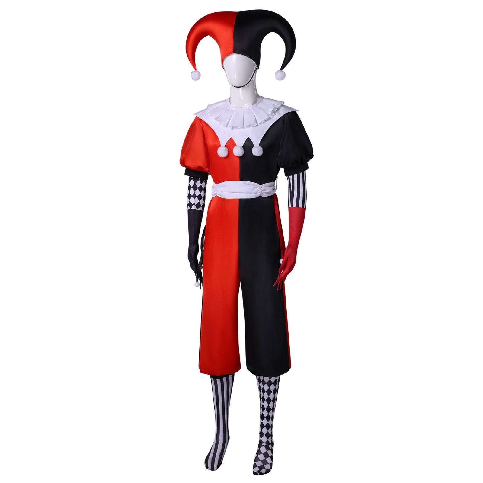 Clown and Queen Cosplay Costumes Women and Men Joker Halloween Carnival Party Outfit