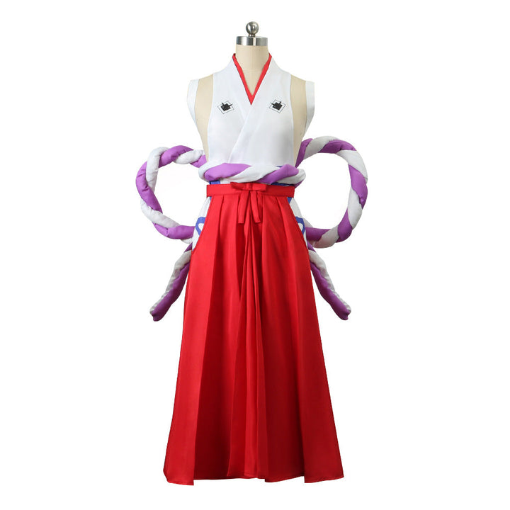 Anime Navigation Yamato Red White Kimono Fullset One Piece Cosplay Costumes