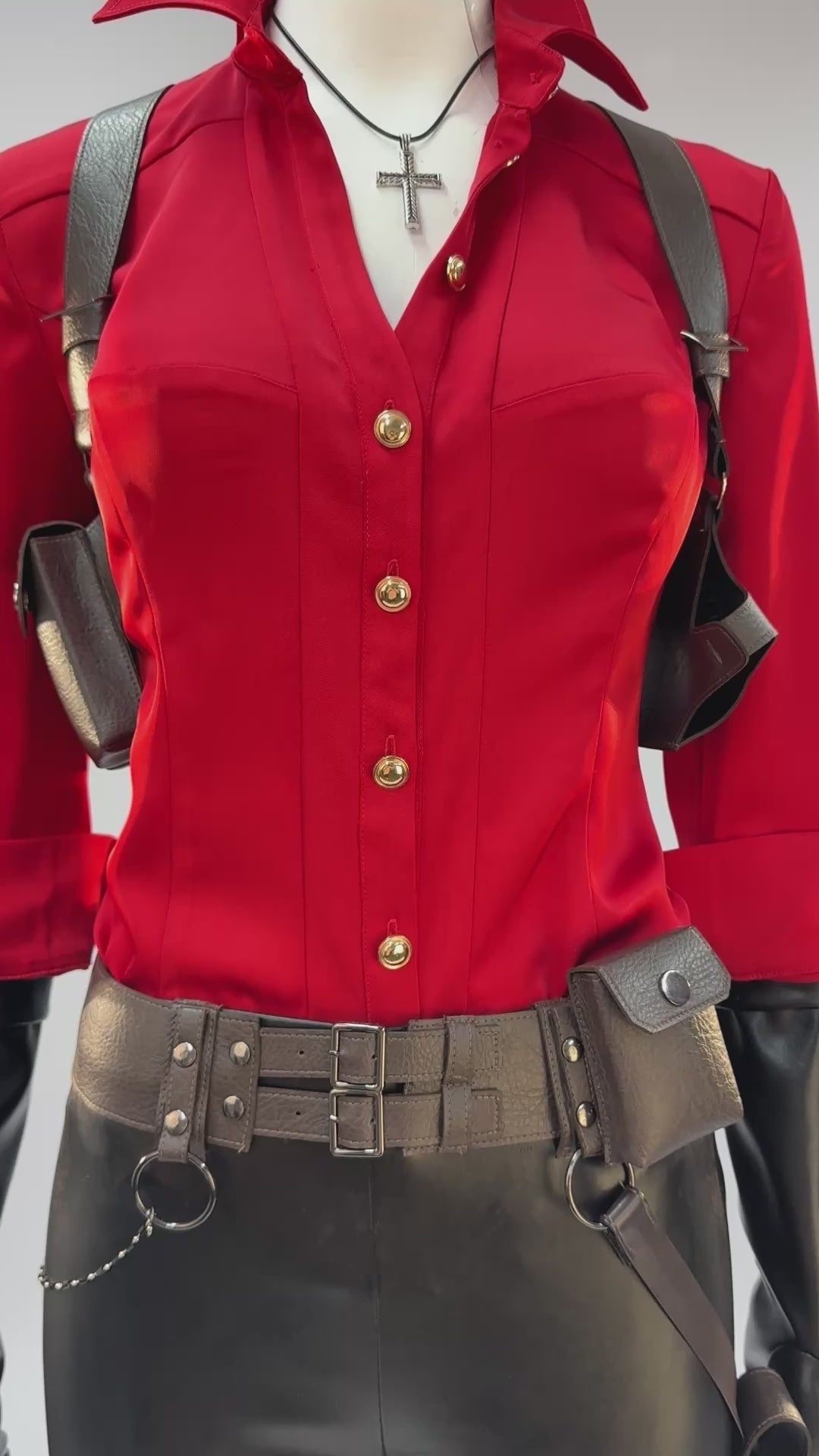 Resident Evil 6 Ada Wong Red Shirt Fullset Cosplay CostumesThemed Carnival Party Outfit