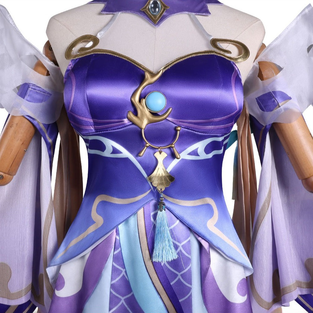 Honor of Kings Xi Shi Wandering Dragon Violet Flower Full Set Cosplay Costume