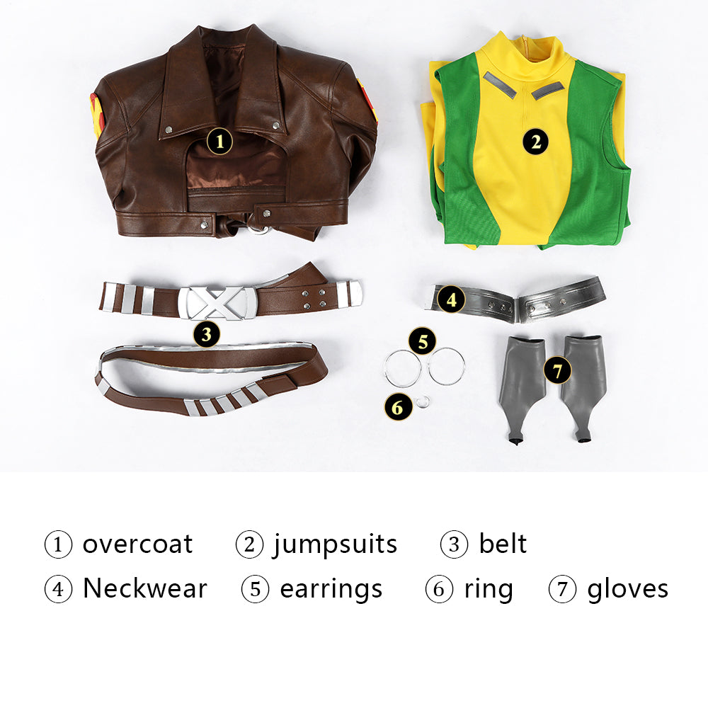 Game Marvel Rivals Rogue Jumpsuit Outfit Top Cosplay Costumes