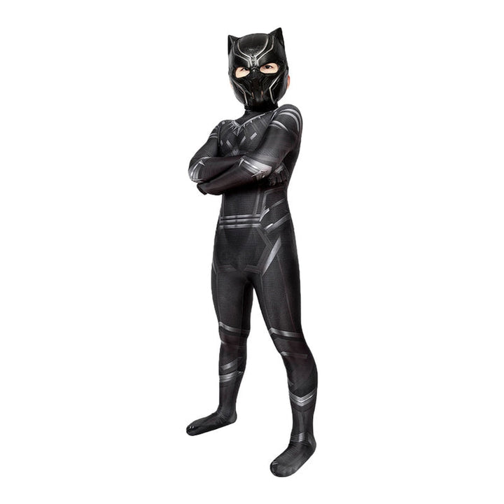 Anime Black Panther Children Jumpsuit Cosplay Costume
