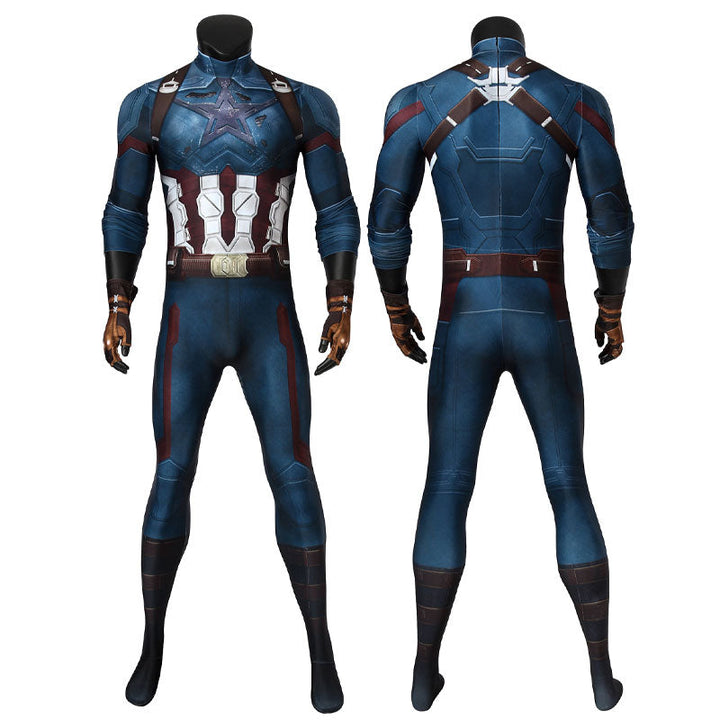 Avengers 3 Infinity War Captain America Steve Rogers Jumpsuit Cosplay Costumes