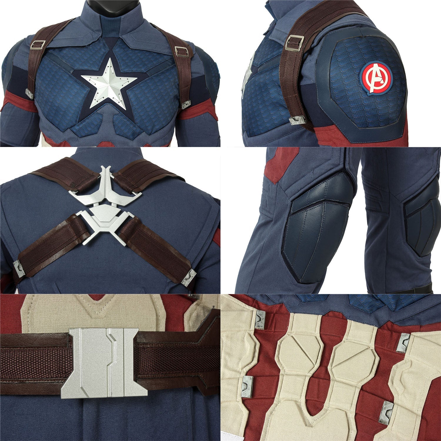 Avengers 4 Endgame Captain America Steve Rogers Male Fullset Cosplay CostumesThemed Carnival Party Outfit