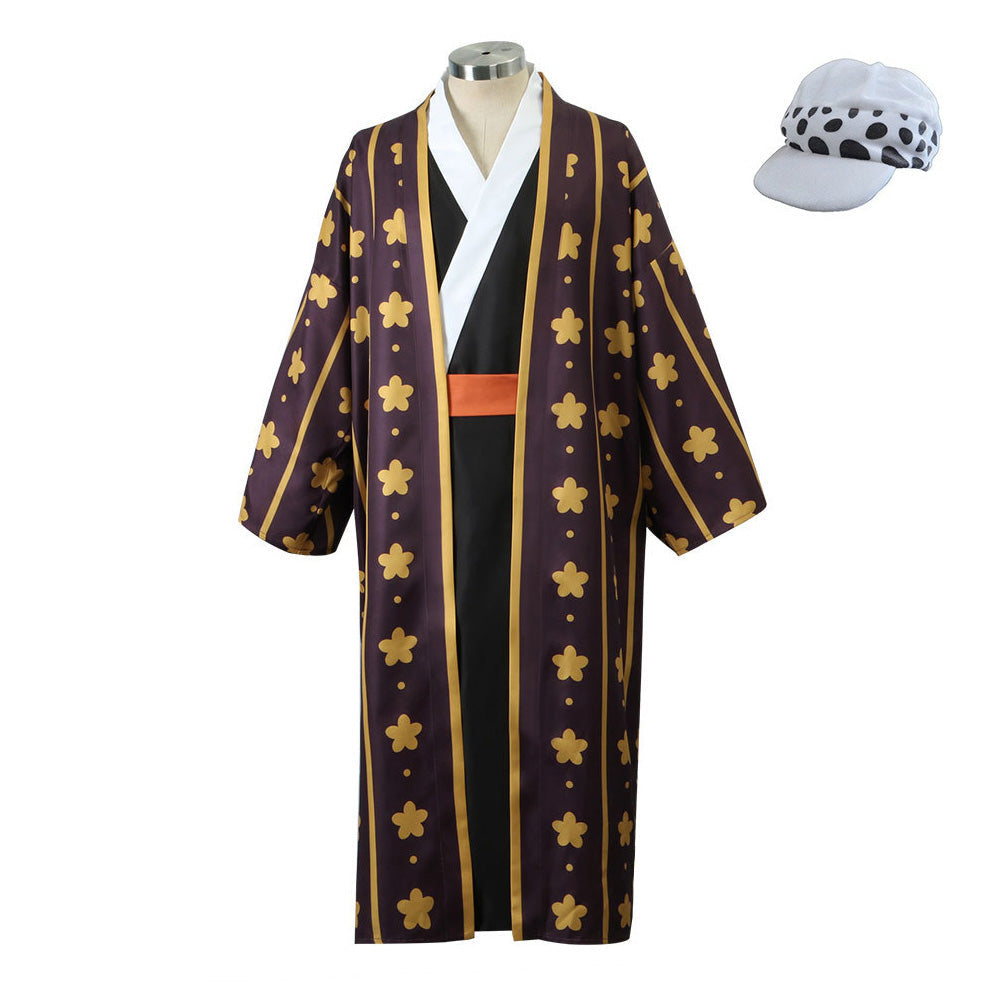 Anime Navigation Trafalgar D. Water Law Kimono One Piece Cosplay Costumes