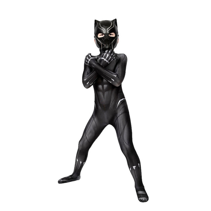 Movie Captain America Civil War Black Panther Children Jumpsuit Cosplay Costume