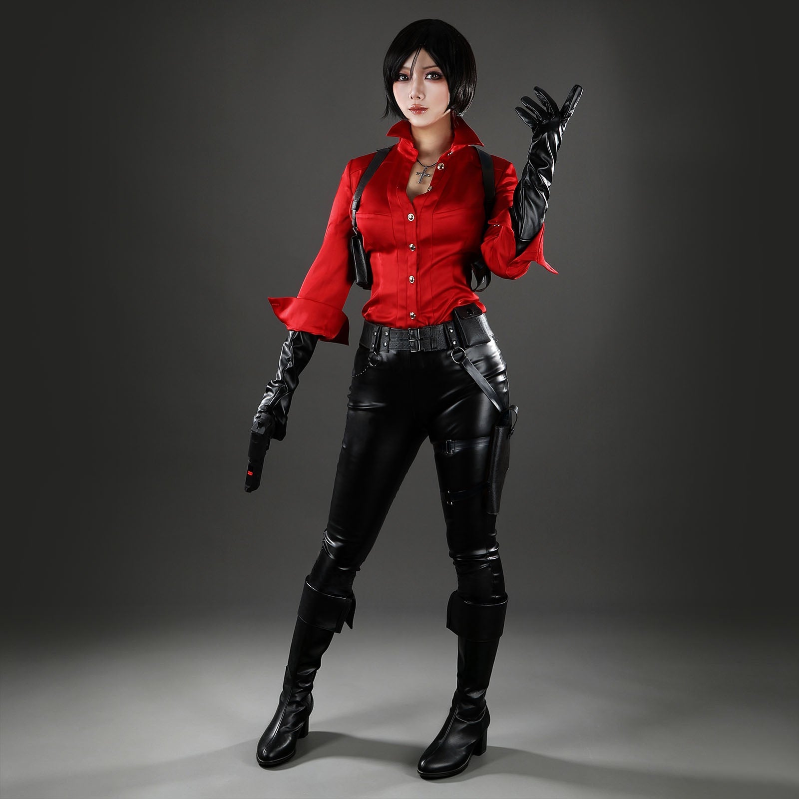 Resident Evil 6 Ada Wong Red Shirt Fullset Cosplay CostumesThemed Carnival Party Outfit