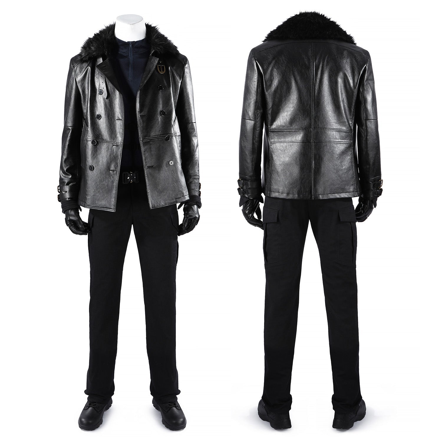 Resident Evil 9 Requiem Leon Leather Jacket Fullset Cosplay CostumesThemed Carnival Party Outfit