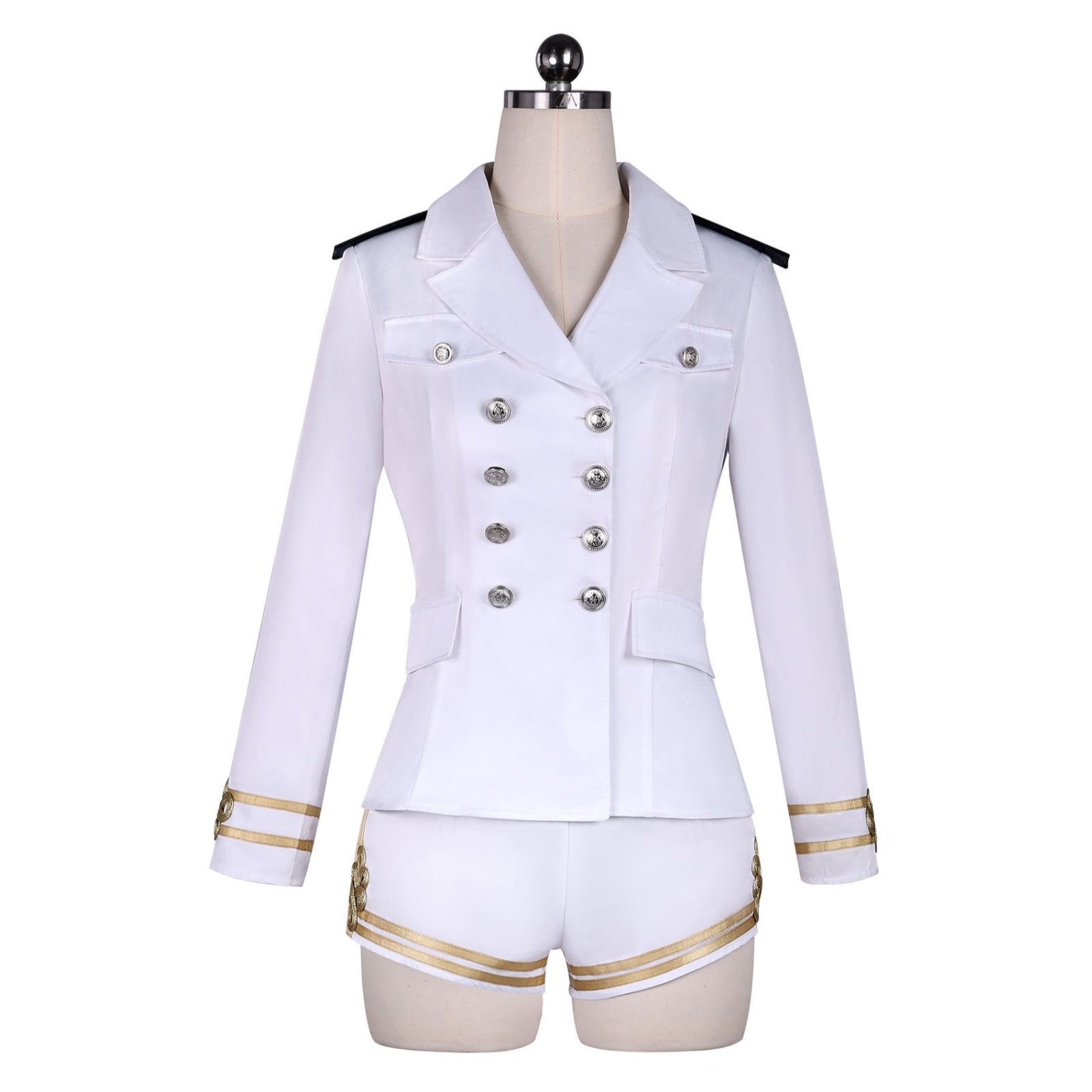 K-Pop Girl IVE Jang Won Young Same Style White Sailor Navy Uniform Stage Outfit