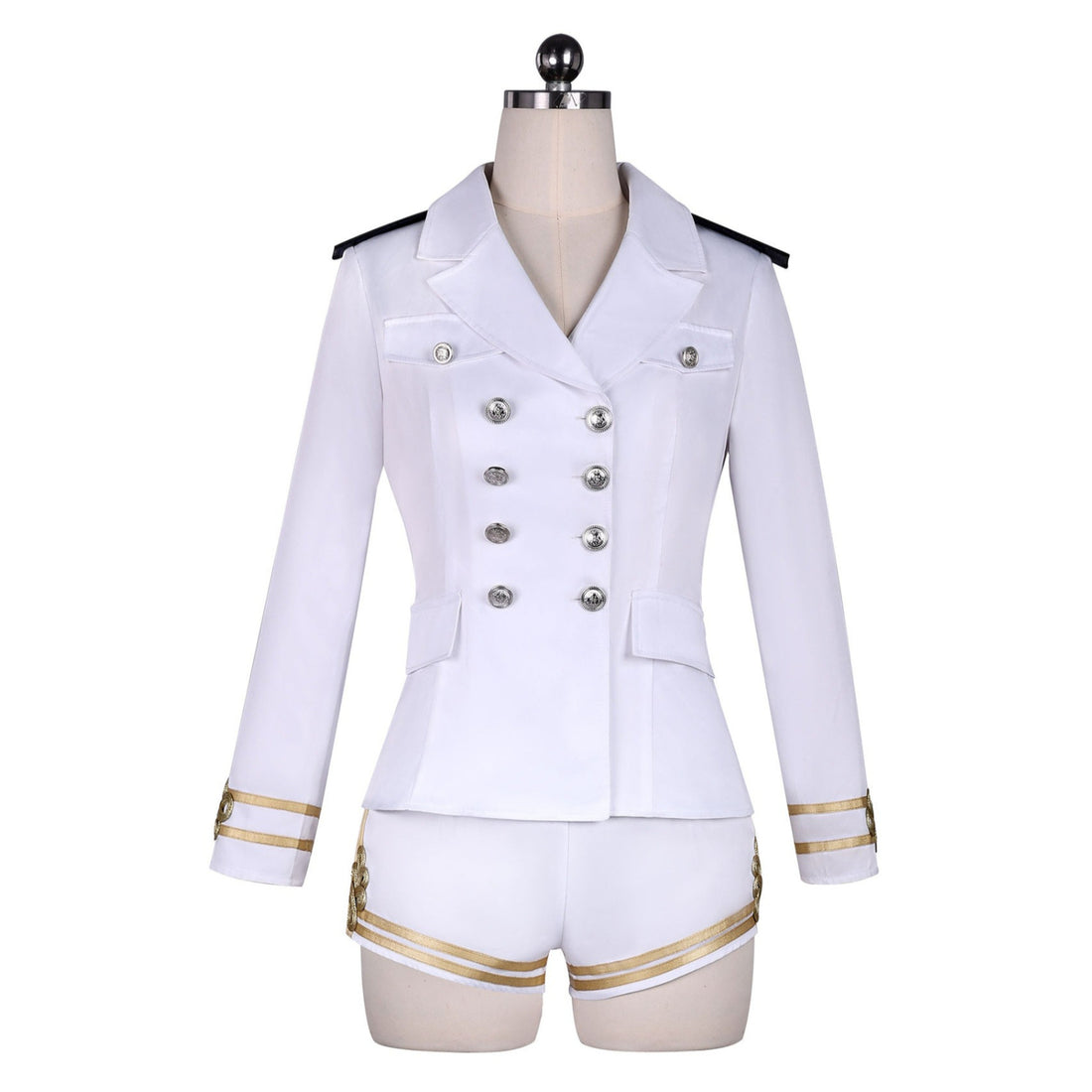 K-Pop Girl IVE Jang Won Young Same Style White Sailor Navy Uniform Stage Outfit