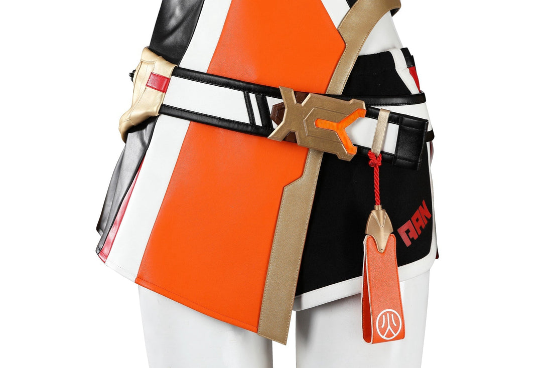 Overwatch Anran Orange Outfit Top Level Fullset Cosplay CostumesThemed Carnival Party Outfit