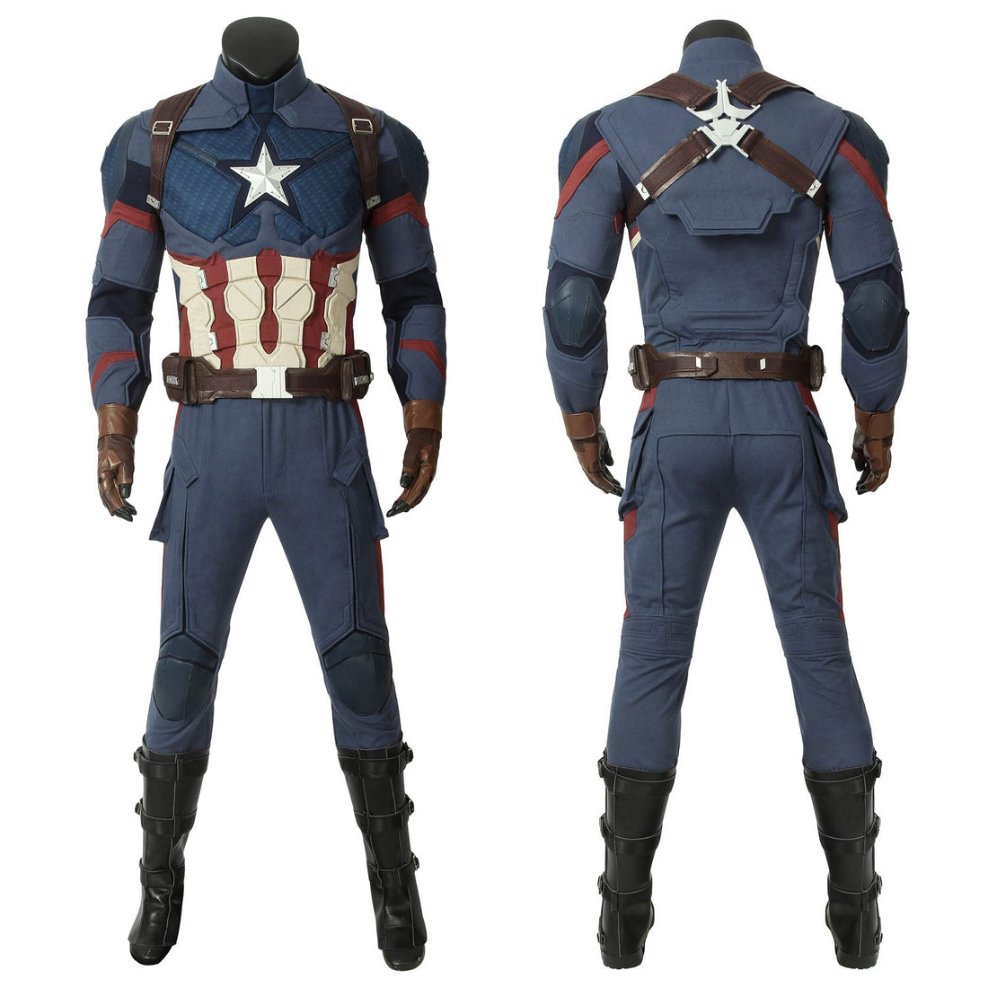 Avengers 4 Endgame Captain America Steve Rogers Male Fullset Cosplay CostumesThemed Carnival Party Outfit