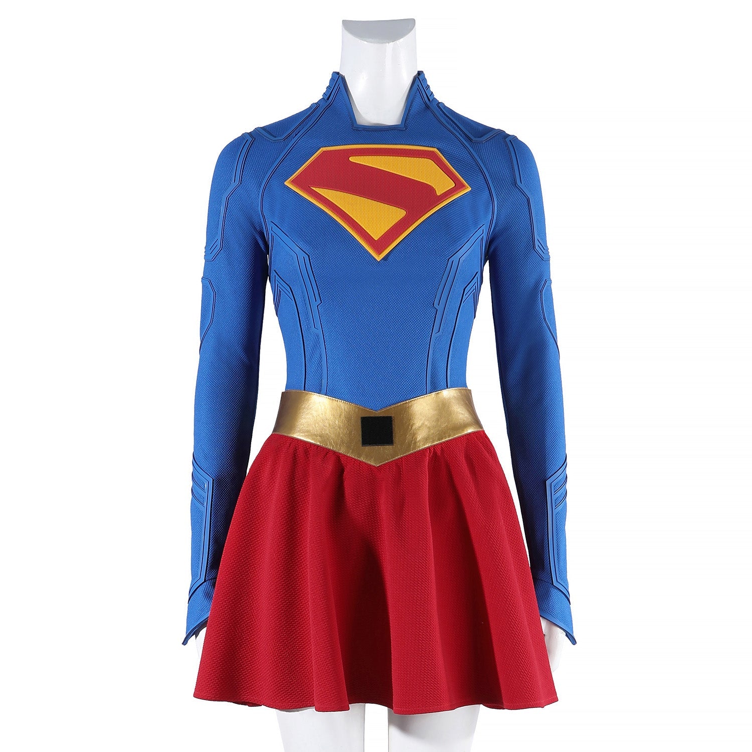 Comics Superhero Supergirl Superwoman Fullset with Coat Cosplay Costumes