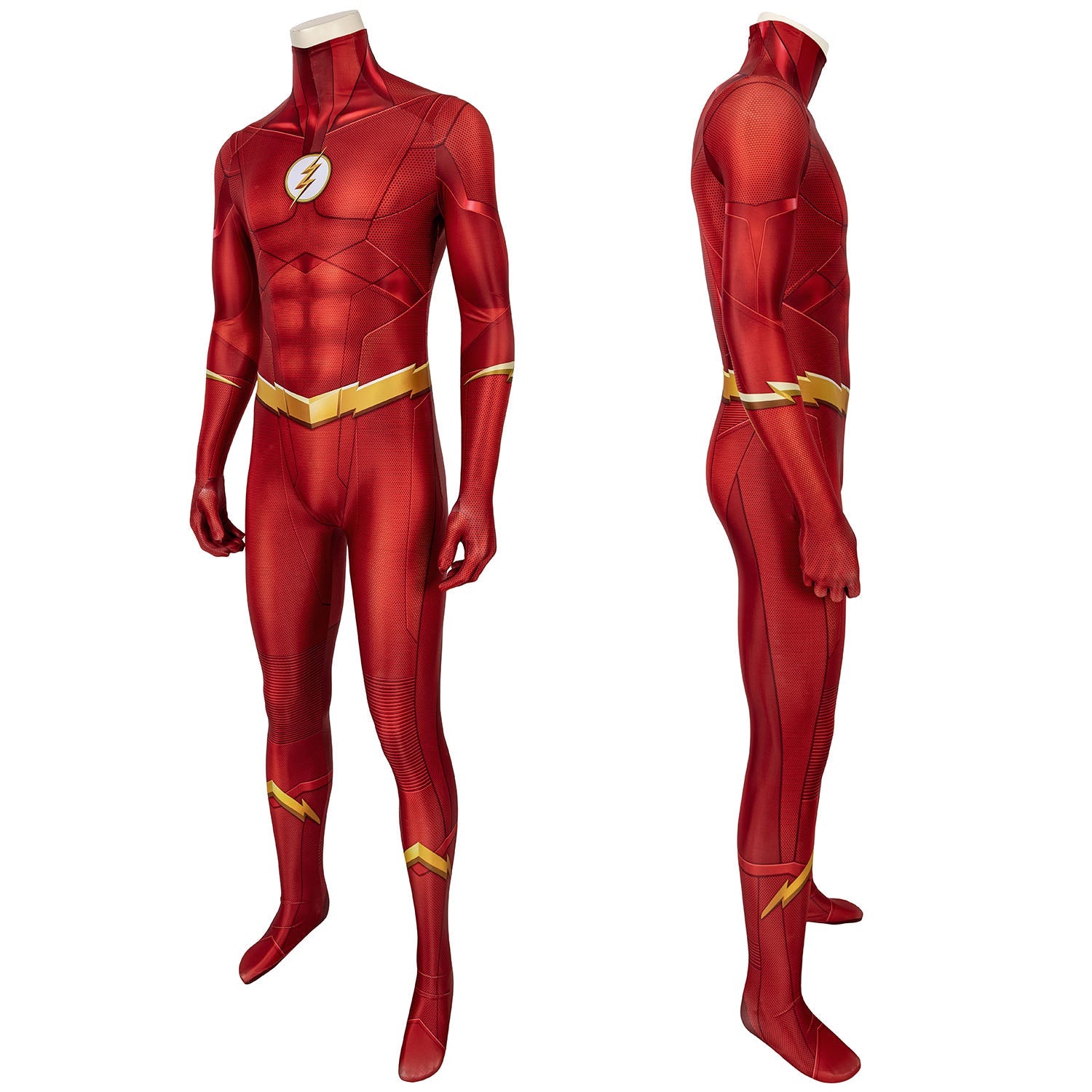 The Flash Season 5 Barry Allen Male Jumpsuit with Mask Cosplay Costumes