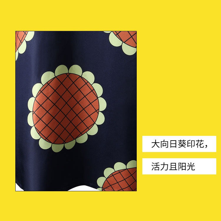 Anime Navigation Monkey D. Luffy Sunflower T-shirt One Piece Cosplay Costumes