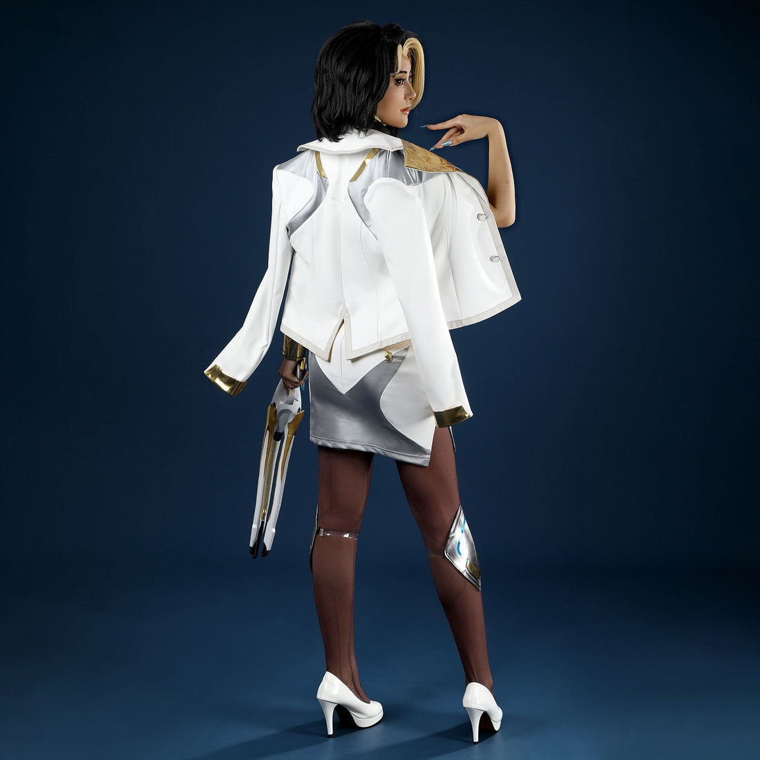 Overwatch Domina Golden Outfit Top Level Fullset Cosplay CostumesThemed Carnival Party Outfit