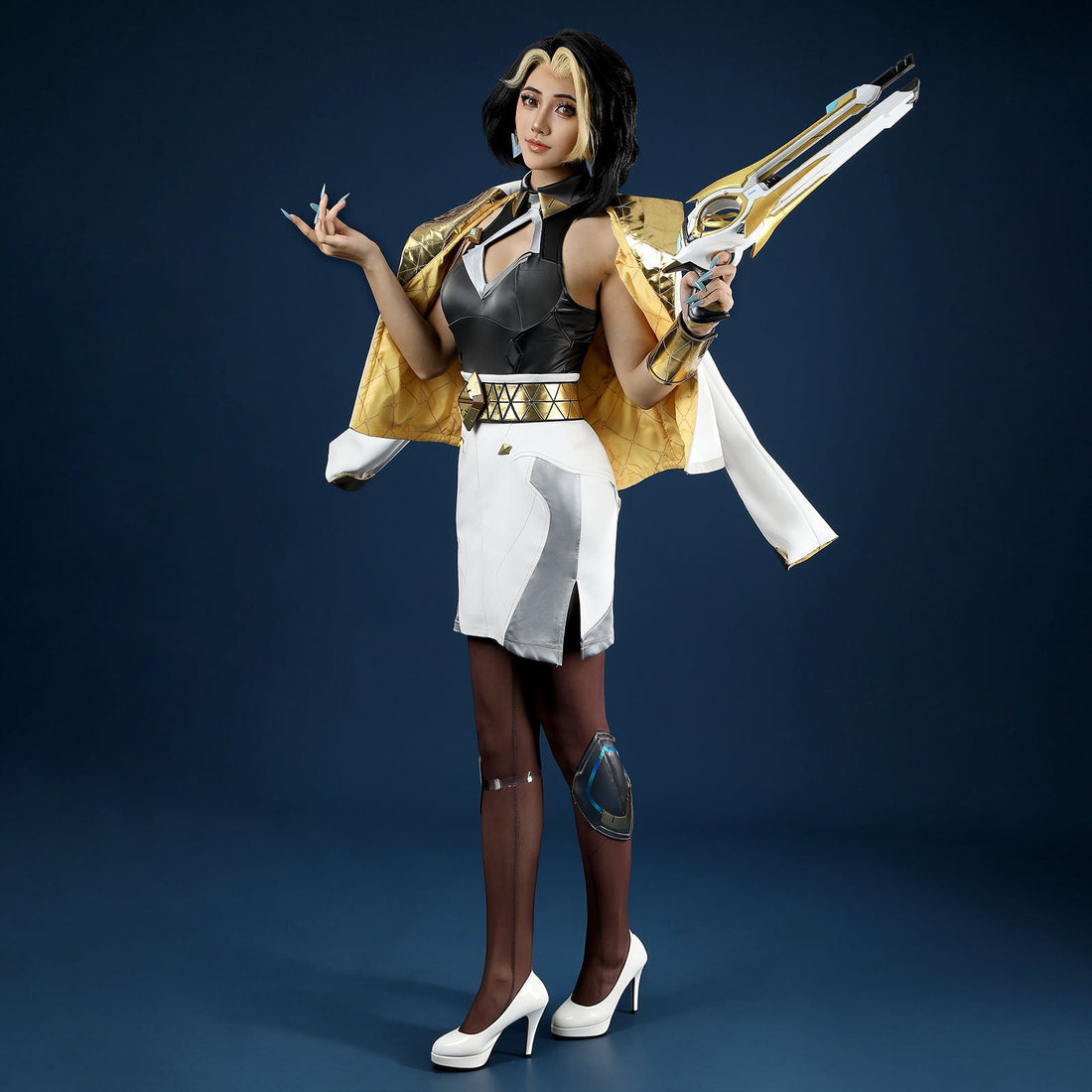 Overwatch Domina Golden Outfit Top Level Fullset Cosplay CostumesThemed Carnival Party Outfit