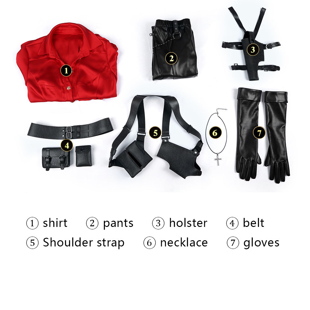Resident Evil 6 Ada Wong Red Shirt Fullset Cosplay CostumesThemed Carnival Party Outfit