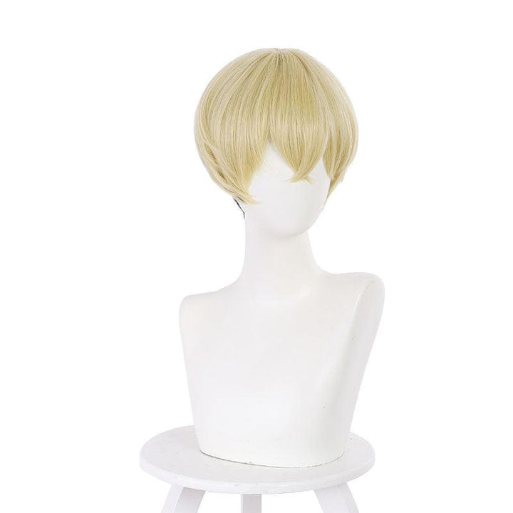Anime Tokyo Revengers Chifuyu Matsuno Light Gold Gradient Black Short Cosplay Wigs