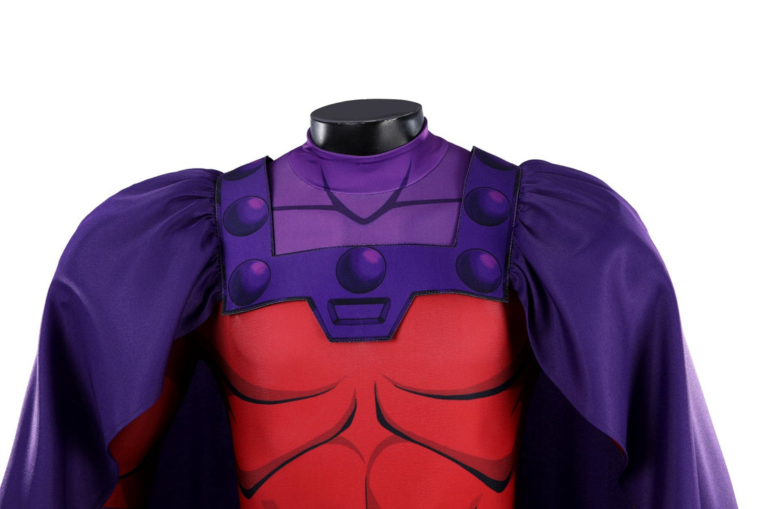 X-Men '97 Magneto Jumpsuit with Cloak Helmet Cosplay CostumesThemed Carnival Party Outfit