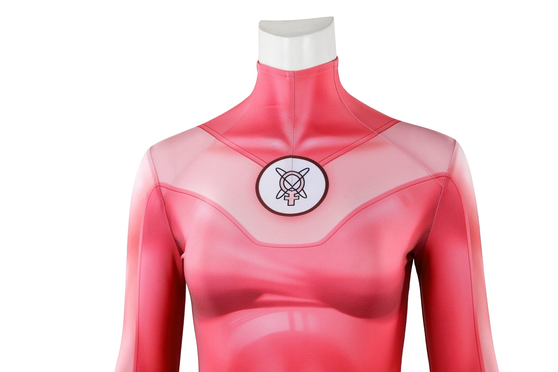 Invincible Atom Eve Female Pink Jumpsuit With Cloak Cosplay Costumes