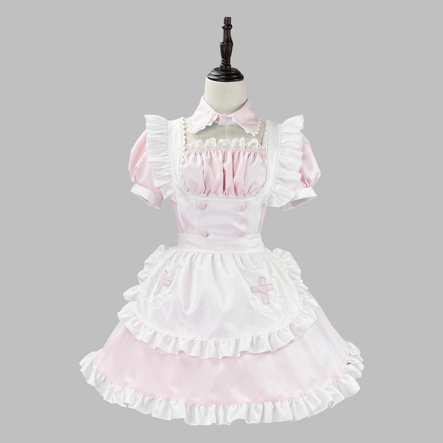 Light Color Angel Maid Outfit Cosplay Streamer Dress Costume