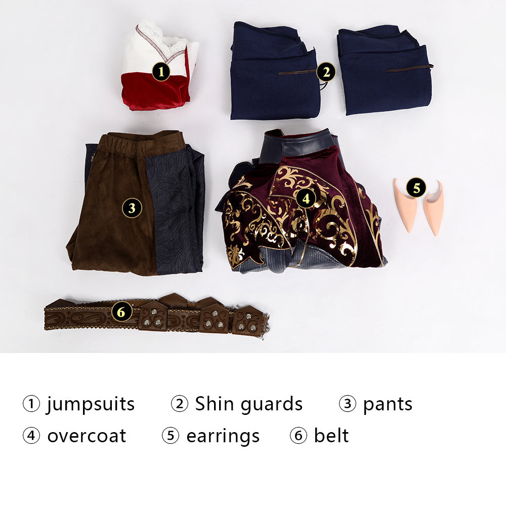Baldur's Gate 3 Astarion Male Fullset Cosplay CostumesThemed Carnival Party Outfit