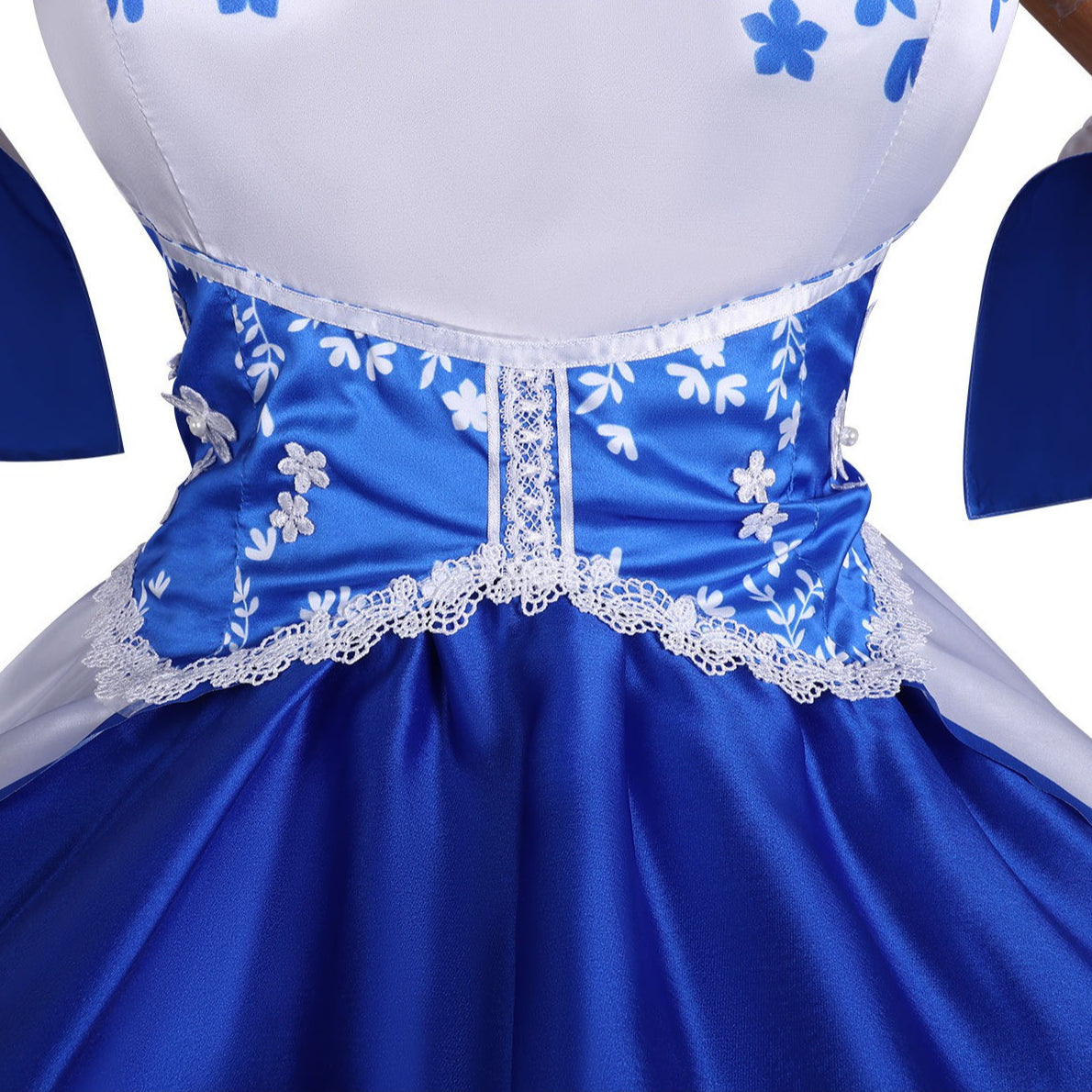 Identity V Perfumer Vera Nair Blue Floral Dress Cosplay Costumes