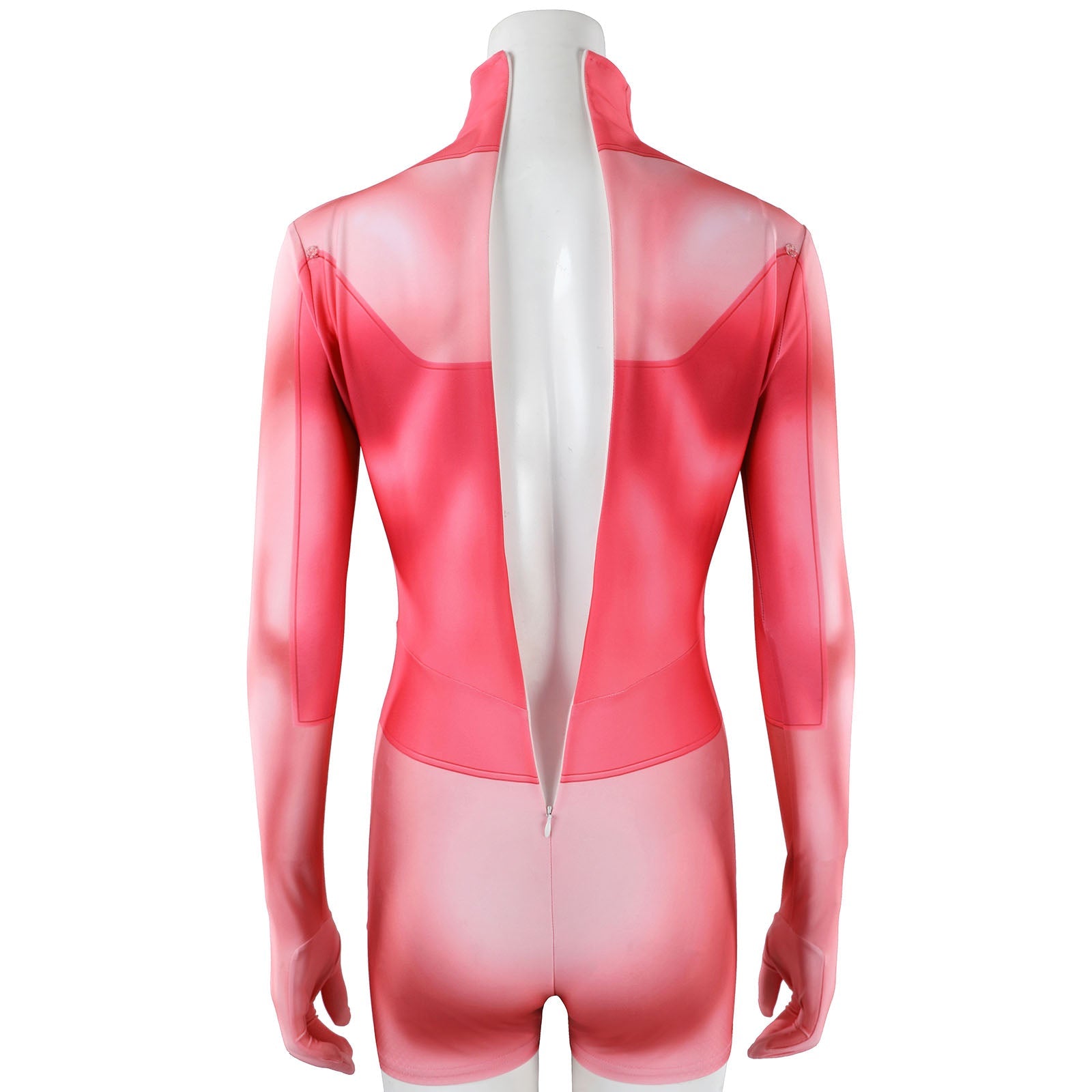 Invincible Atom Eve Female Pink Jumpsuit With Cloak Cosplay Costumes