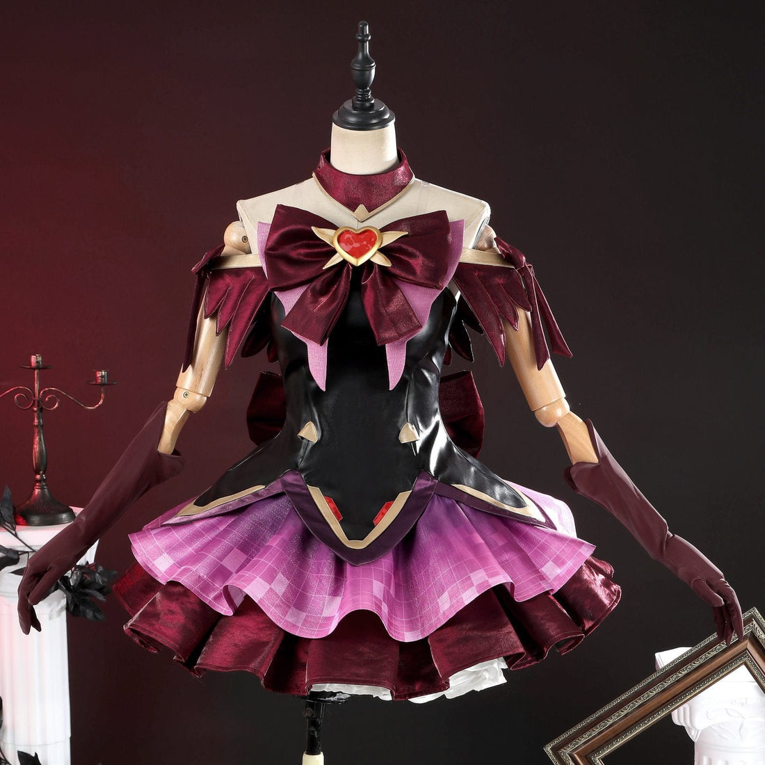 Overwatch 2 Magical Girl Juno Red Black Full Set Cosplay CostumesThemed Carnival Party Outfit