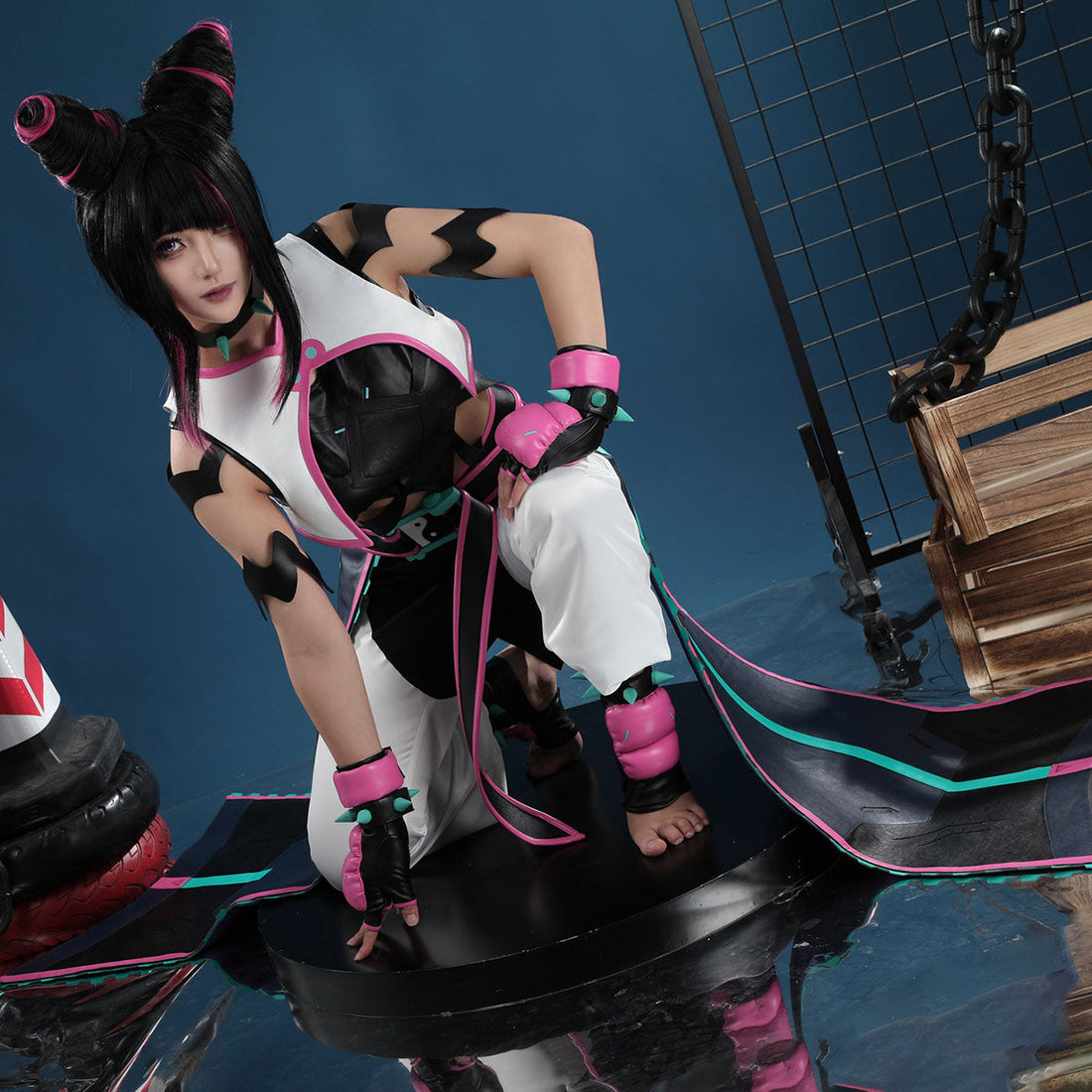 Overwatch 2 X Street Fighter 6 Juri Kiriko Cosplay CostumesThemed Carnival Party Outfit
