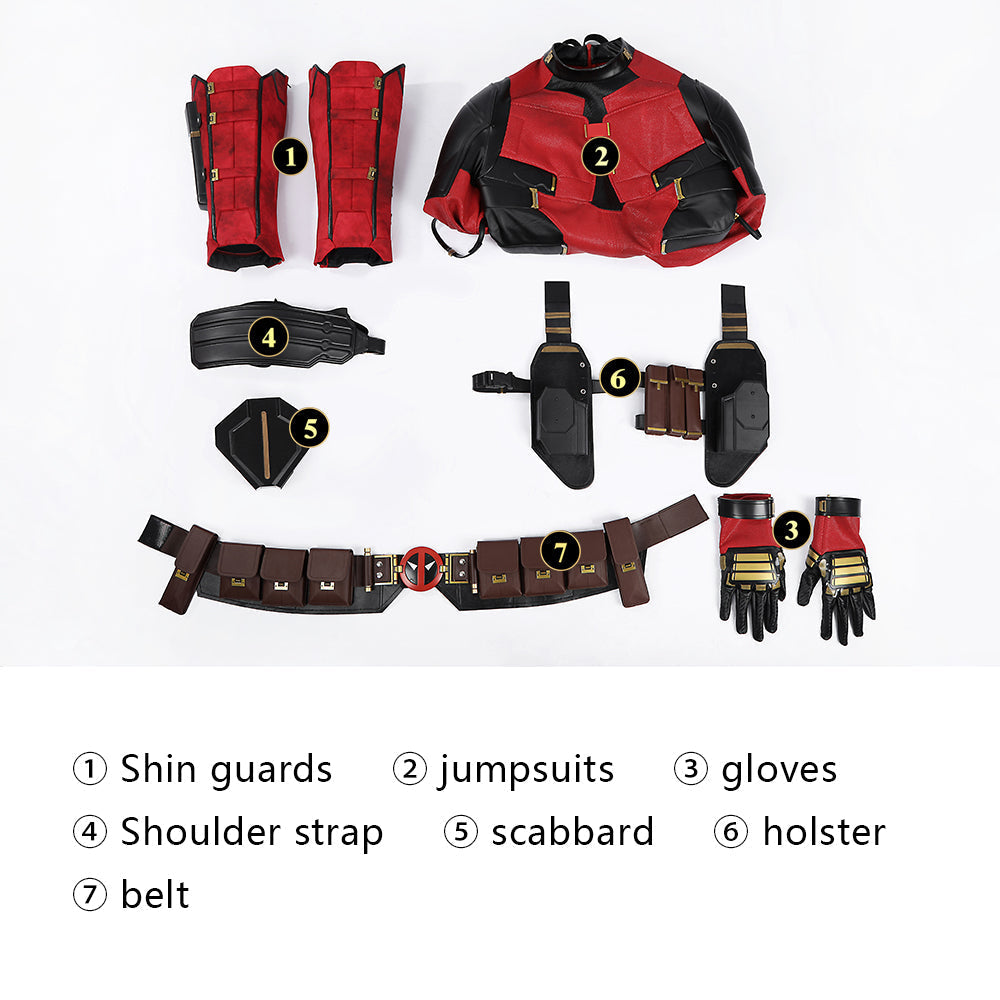Deadpool 3 Deadpool Film-grade Pro Full Set Cosplay CostumesThemed Carnival Party Outfit
