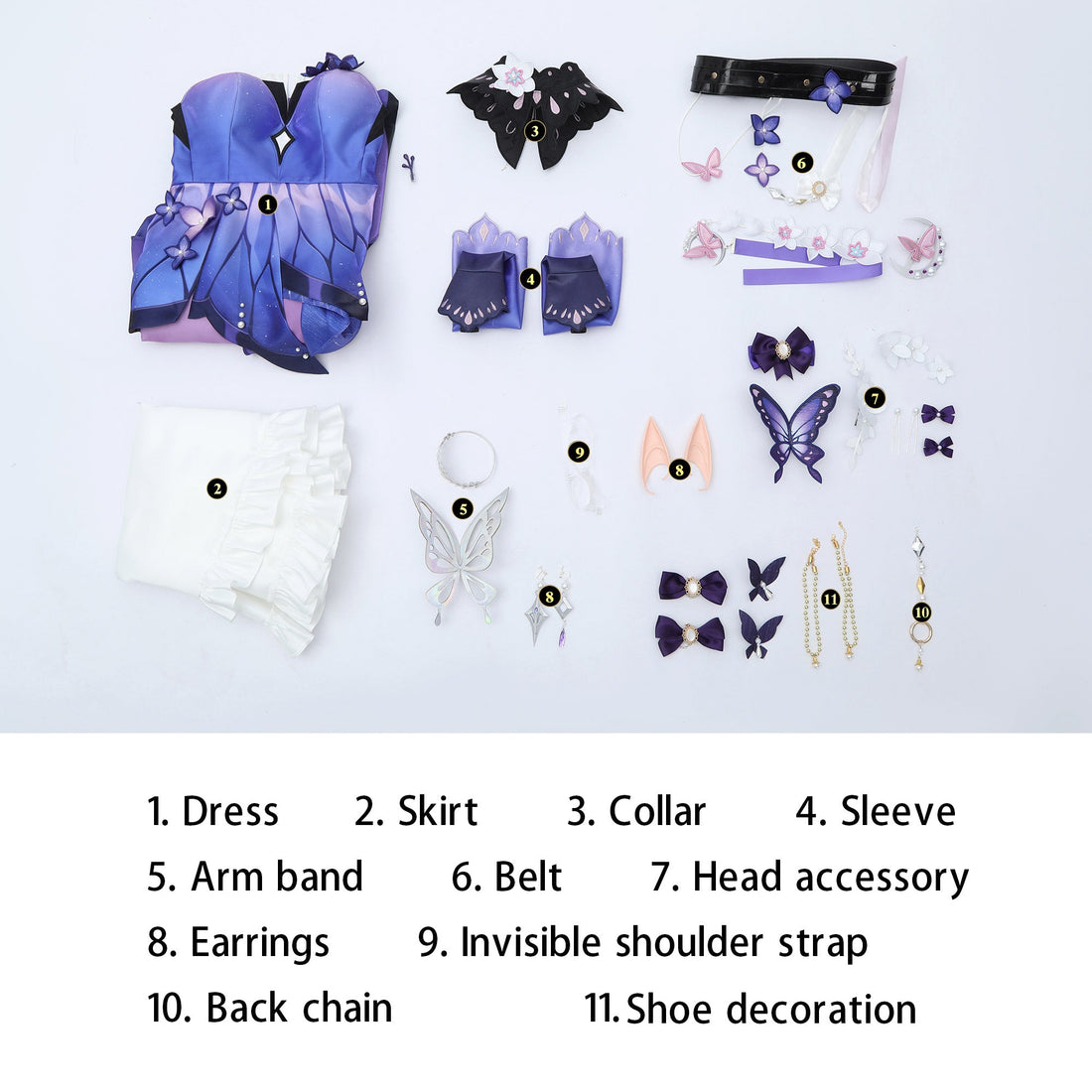 Honkai: Star Rail Castorice Skin Butterfly Suit Cosplay Costumes