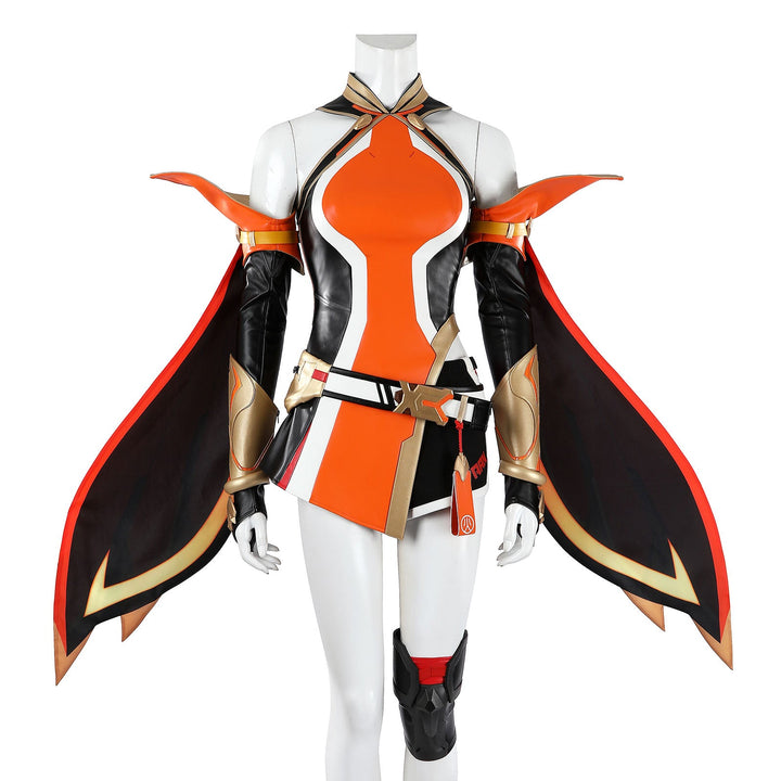 Overwatch Anran Orange Outfit Top Level Fullset Cosplay CostumesThemed Carnival Party Outfit