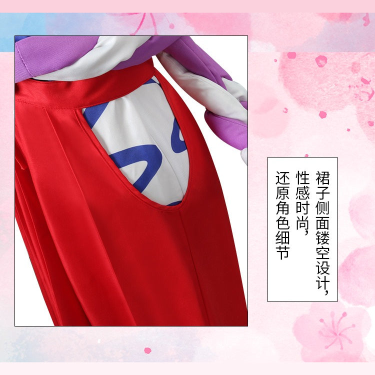 Anime Navigation Yamato Red White Kimono Fullset One Piece Cosplay Costumes