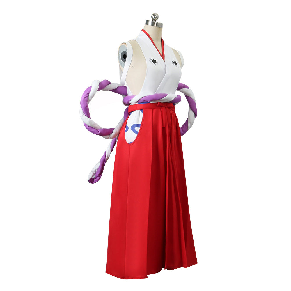 Anime Navigation Yamato Red White Kimono Fullset One Piece Cosplay Costumes