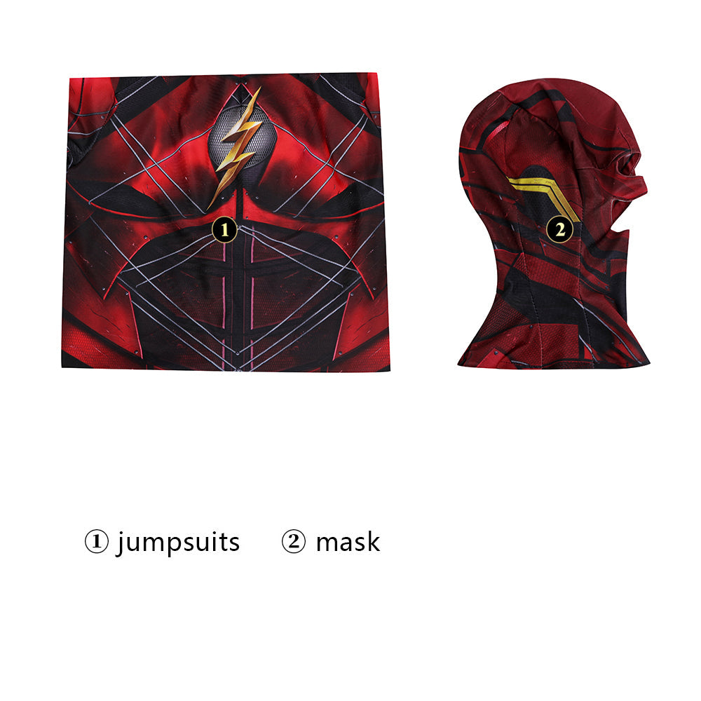 Justice League Barry Allen The Flash Male Jumpsuit with Mask Cosplay Costumes