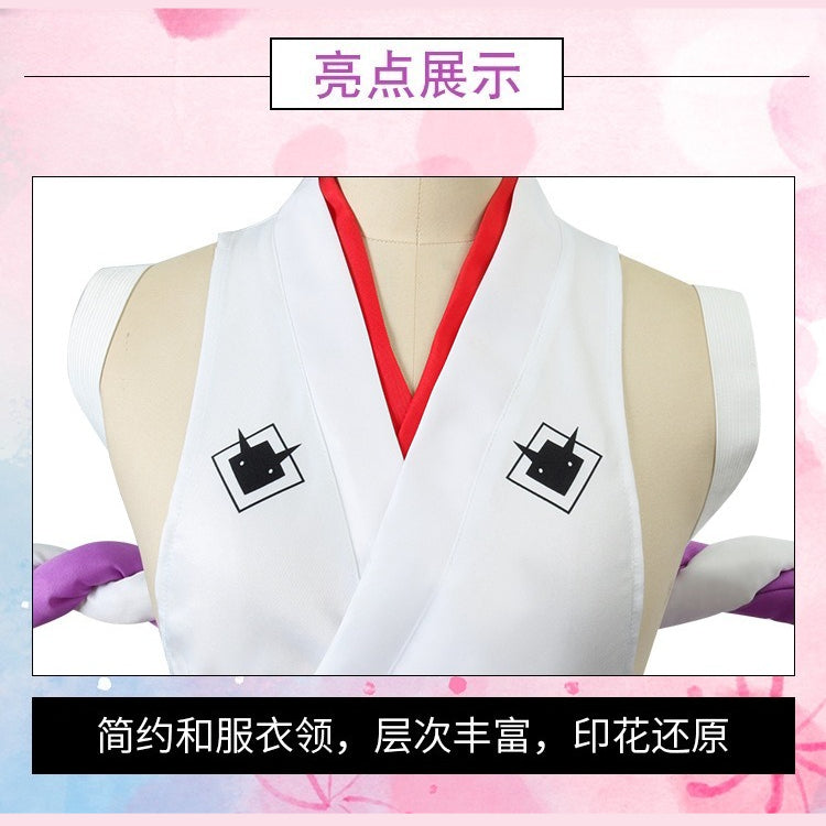 Anime Navigation Yamato Red White Kimono Fullset One Piece Cosplay Costumes