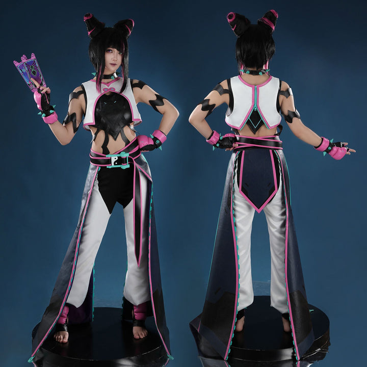 Overwatch 2 X Street Fighter 6 Juri Kiriko Cosplay CostumesThemed Carnival Party Outfit