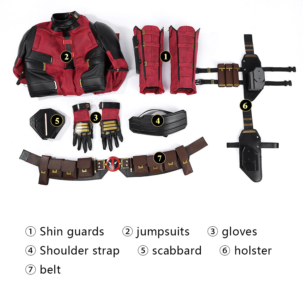 Deadpool 3 Deadpool & Friend Wade Wilson Full Set Cosplay CostumesThemed Carnival Party Outfit