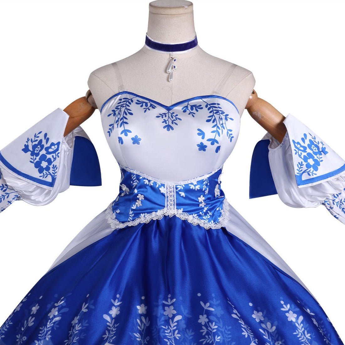 Identity V Perfumer Vera Nair Blue Floral Dress Cosplay Costumes